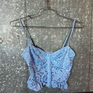 Stoned Immaculate Blue Floral Lace Camisole